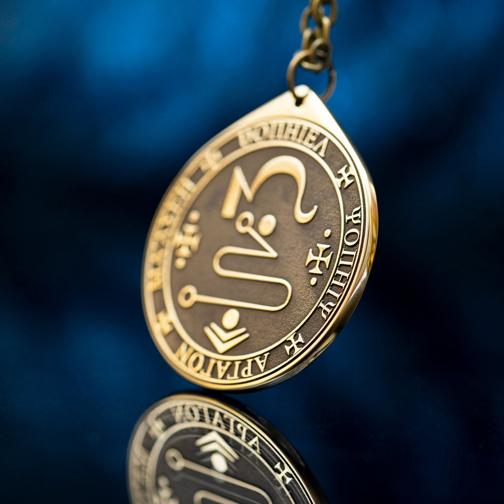 Archangel Jophiel Brass Pendant: Seal of Solomon Kabbalah Amulet