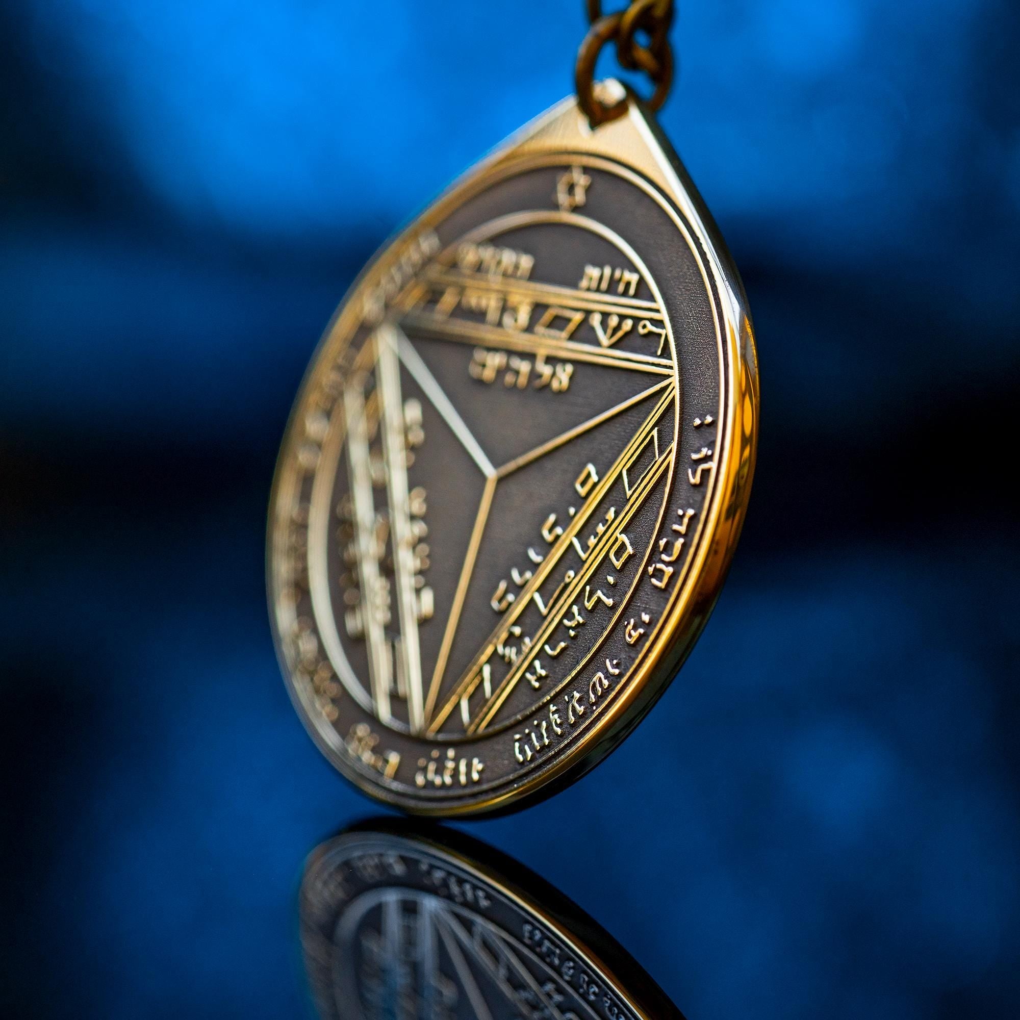 The Seventh Pentacle of Saturn pendant Solomon kabbalah amulet talisman seal goetia occult magic lemegeton