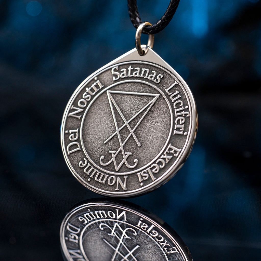 Lucifer Seal Pendant: Stainless Steel Satanic Talisman, Occult Jewelry