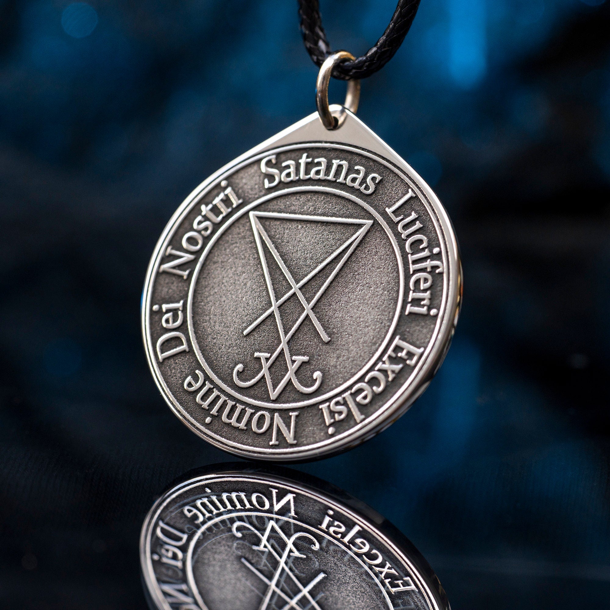 Lucifer Seal Pendant: Stainless Steel Satanic Talisman, Occult Jewelry