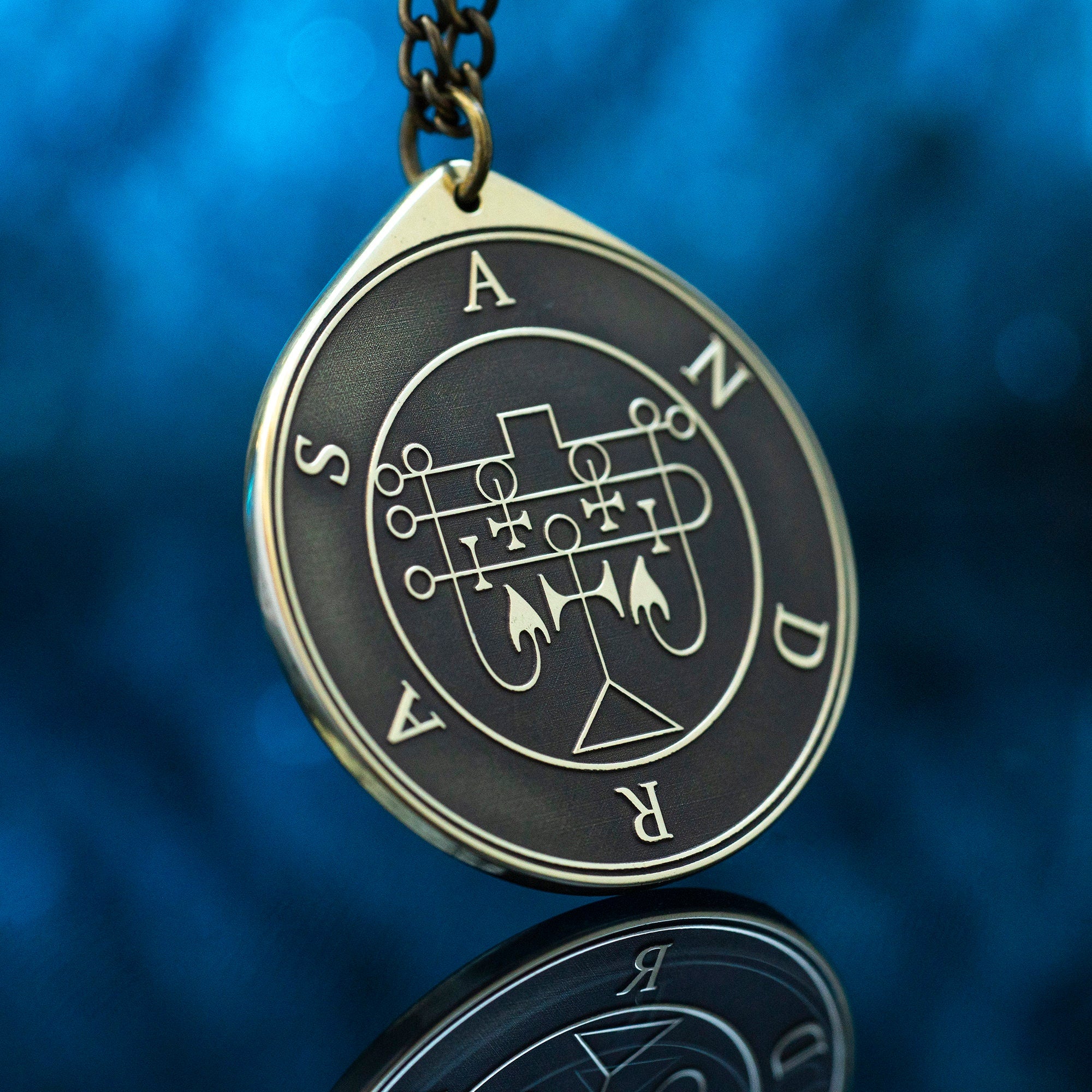 Andras Seal Pendant: Lesser Key of Solomon Amulet, Occult Talisman