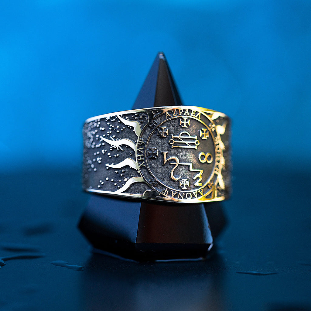 Azrael Seal Ring: Archangel of Transformation and Death, Solomon Kabbalah Goetia Talisman