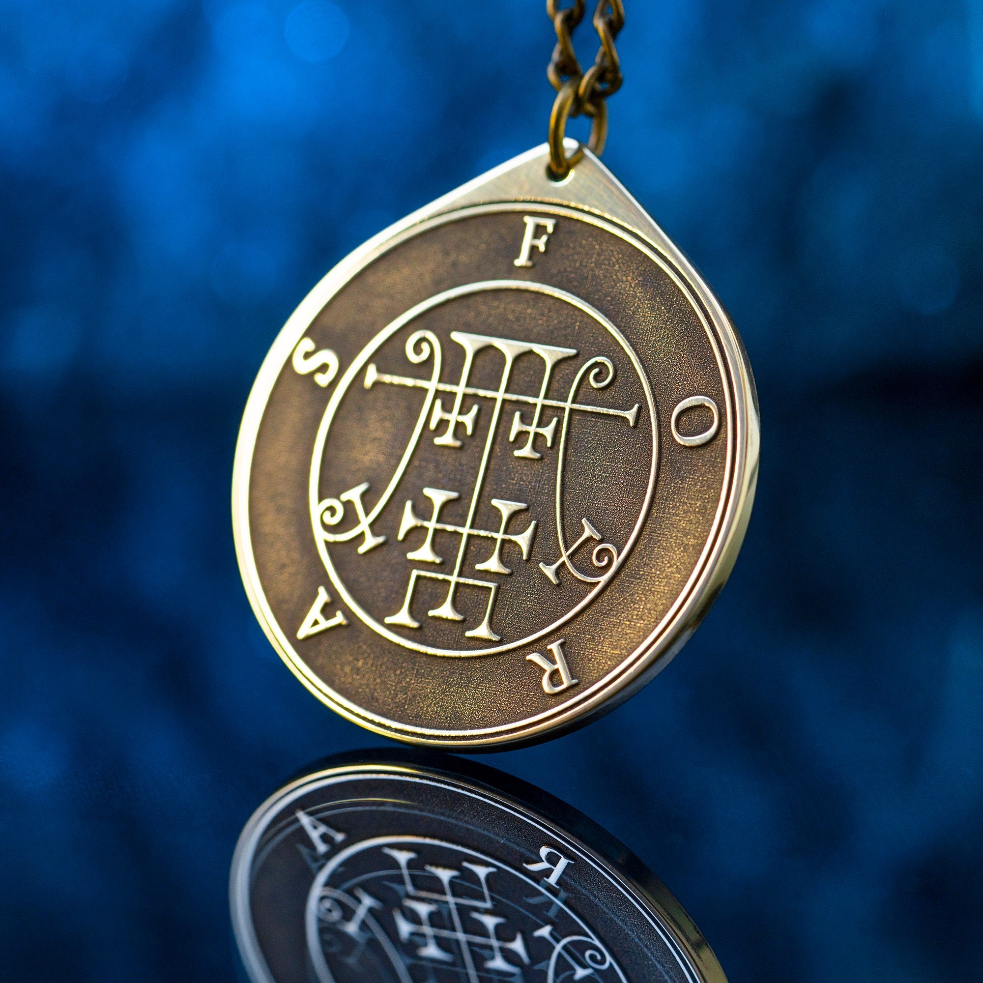 Foras Seal Pendant: Demon of Knowledge and Virtues, Solomon Kabbalah Amulet Goetia