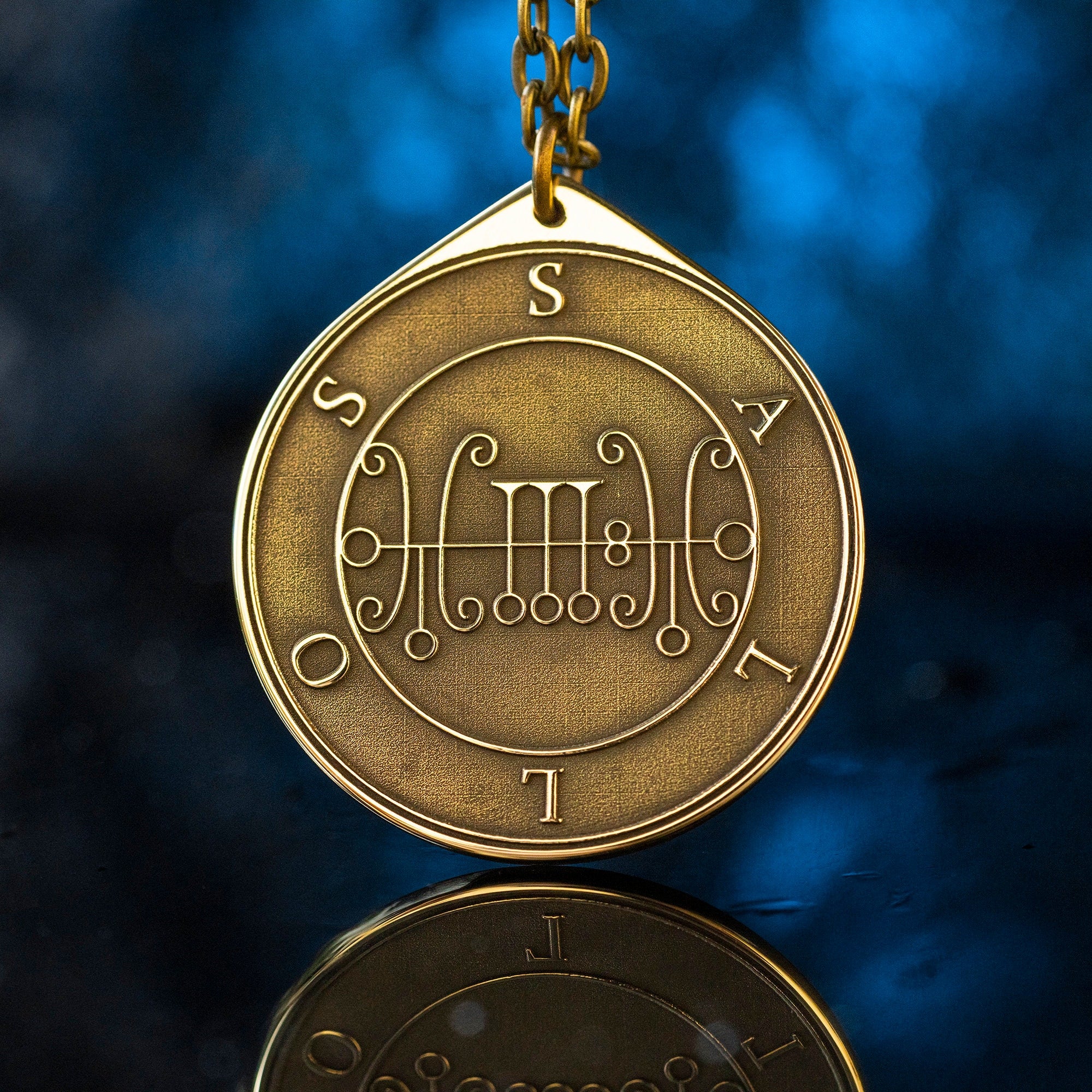 Duke Sallos Brass Pendant: Lesser Key of Solomon Amulet