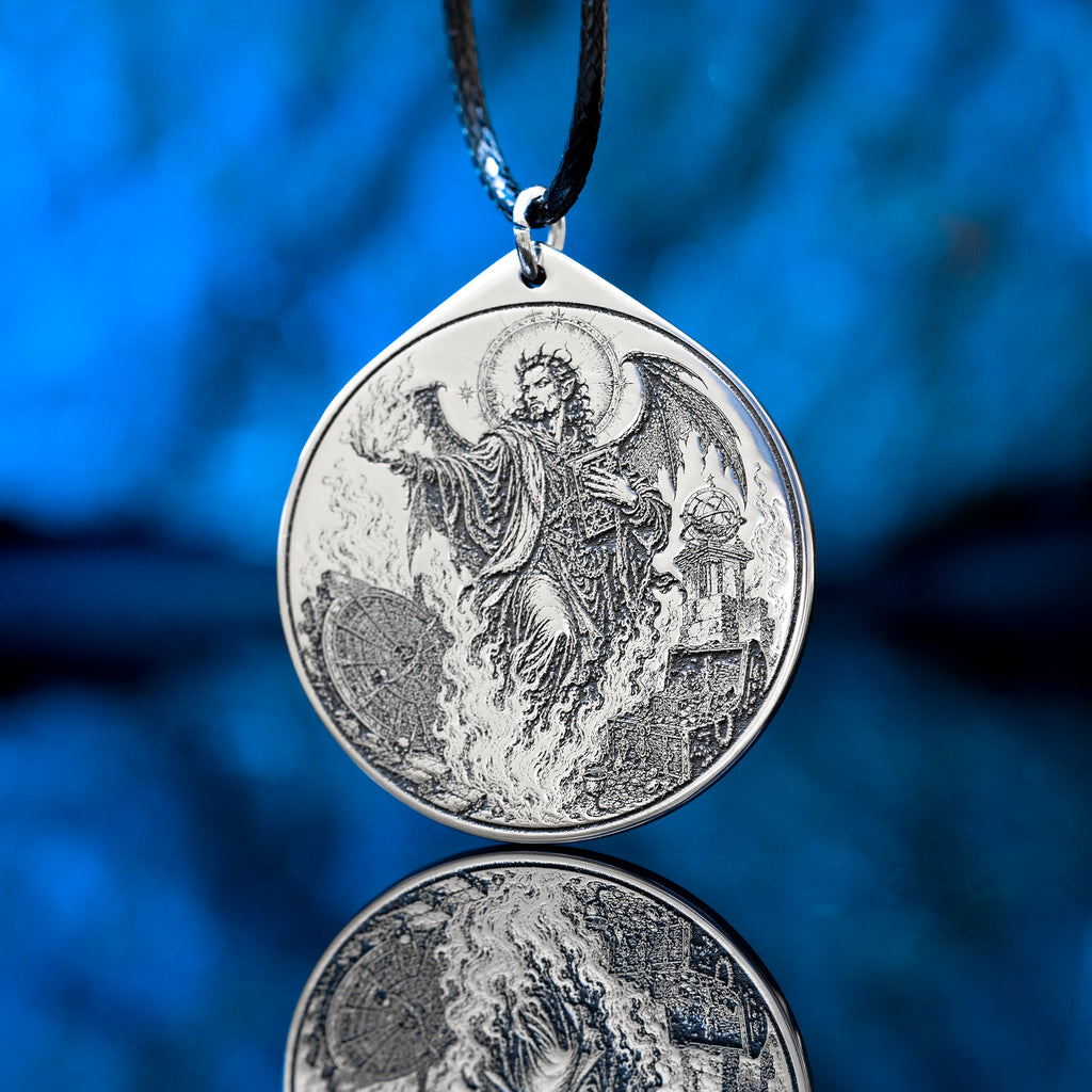Amy Goetia seal pendant inspired by the demon of astrology, liberal sciences, and hidden treasures
