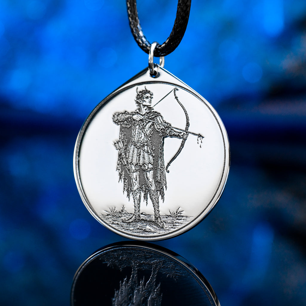 Leraie seal pendant with engraved Ars Goetia sigil associated with battles, contests, and arrow wounds
