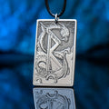Raidho rune pendant with Elder Futhark symbol engraved as a Viking travel talisman necklace
