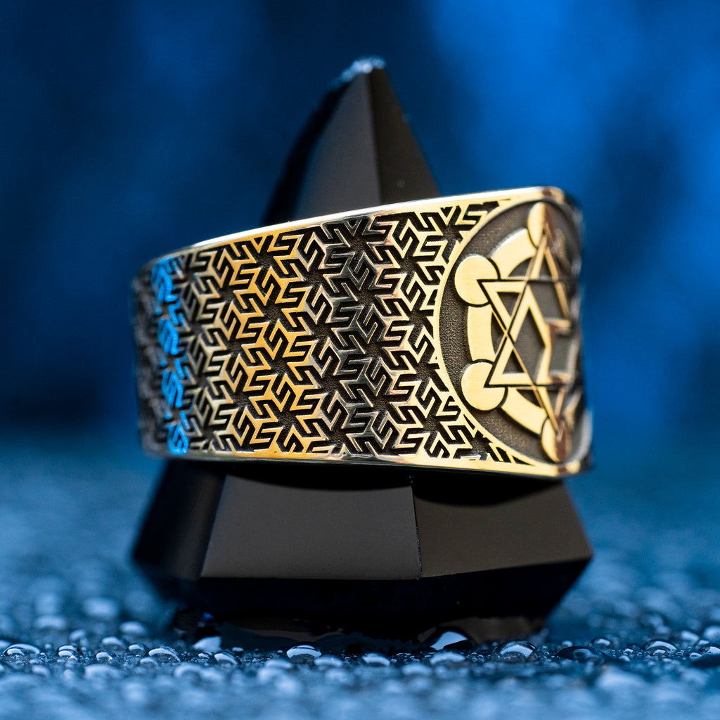 Antahkarana Ring: Sacred Geometry Spiritual Jewelry, Meditation Energy Symbol, Reiki Healing, Mind Body Soul