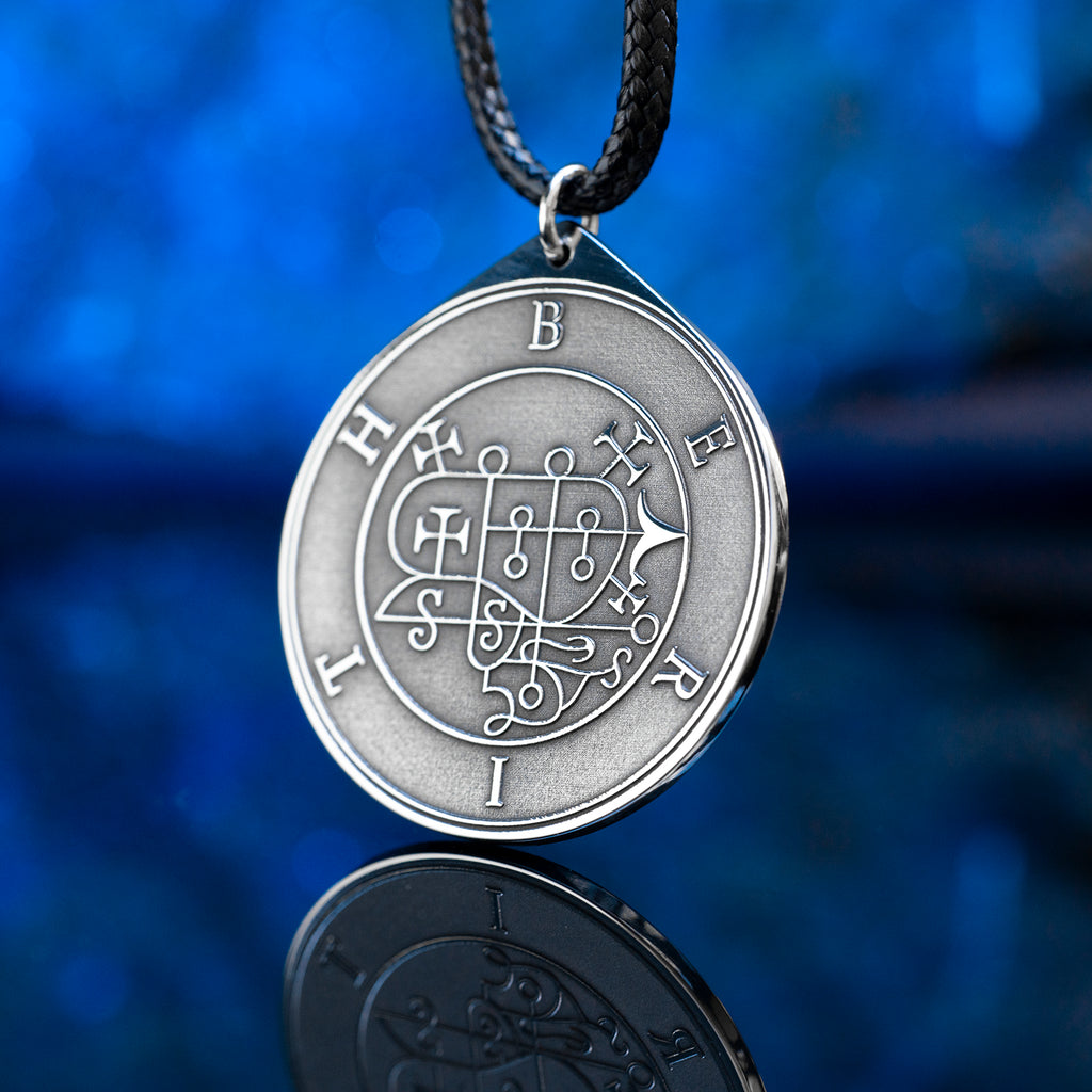 Berith seal pendant with engraved Ars Goetia sigil associated with alchemy, gold, dignities, and true answers