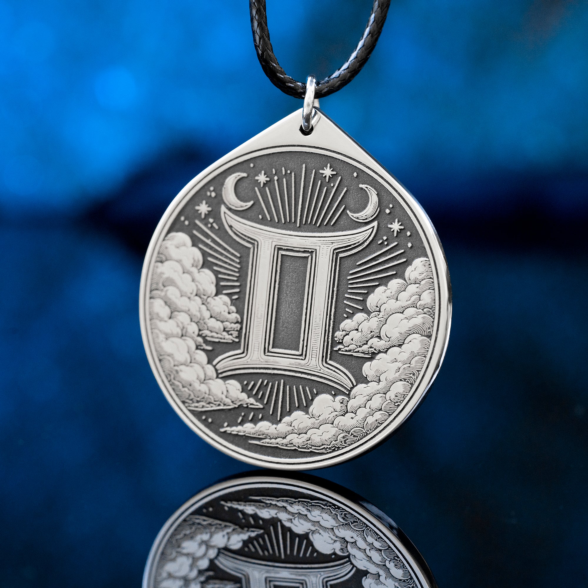 Gemini Pendant: Celestial Air Sign Symbol of Curiosity, Intuition and Dual Nature, Zodiac Astrology