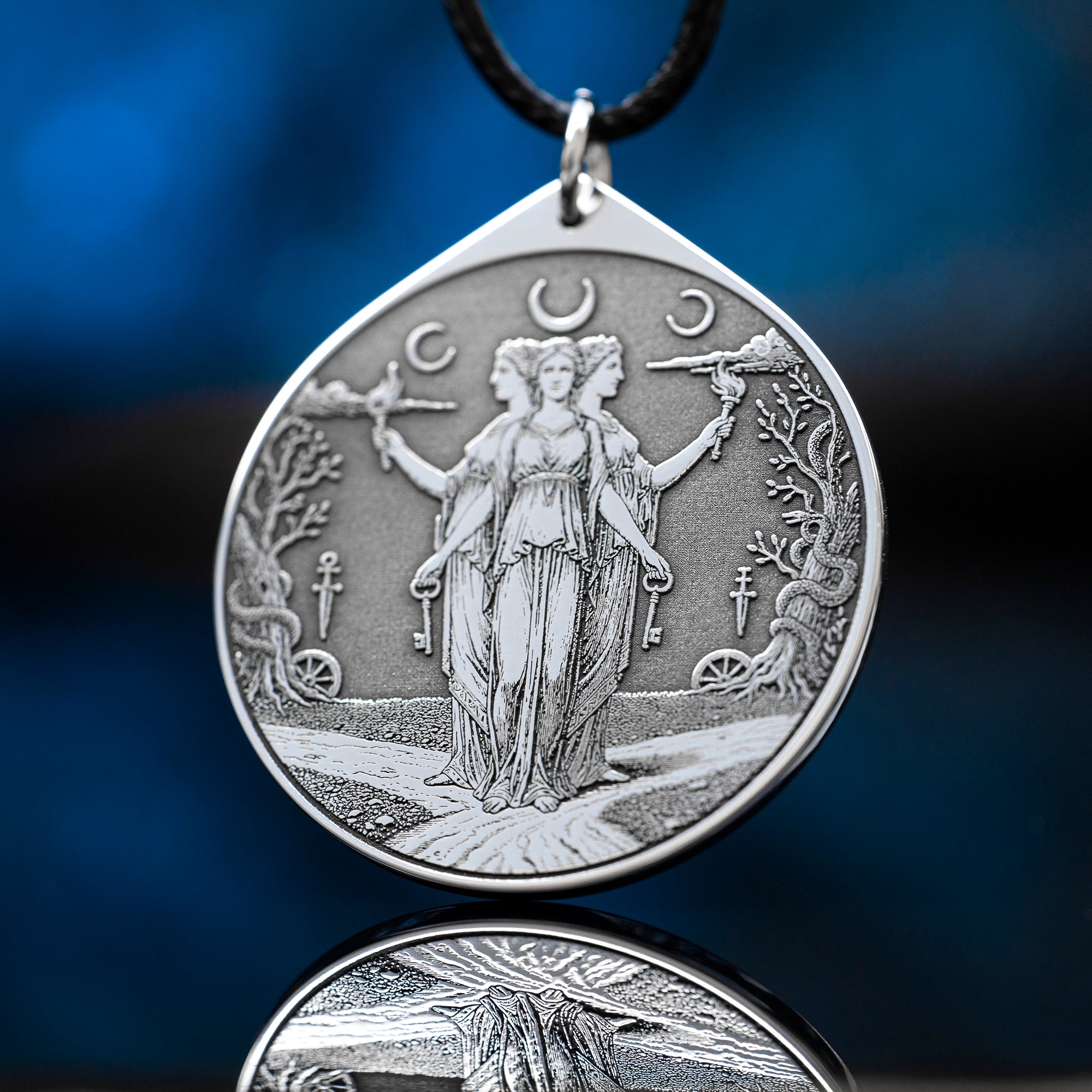 Hecate Wheel Pendant: Strophalos Moon Goddess Amulet