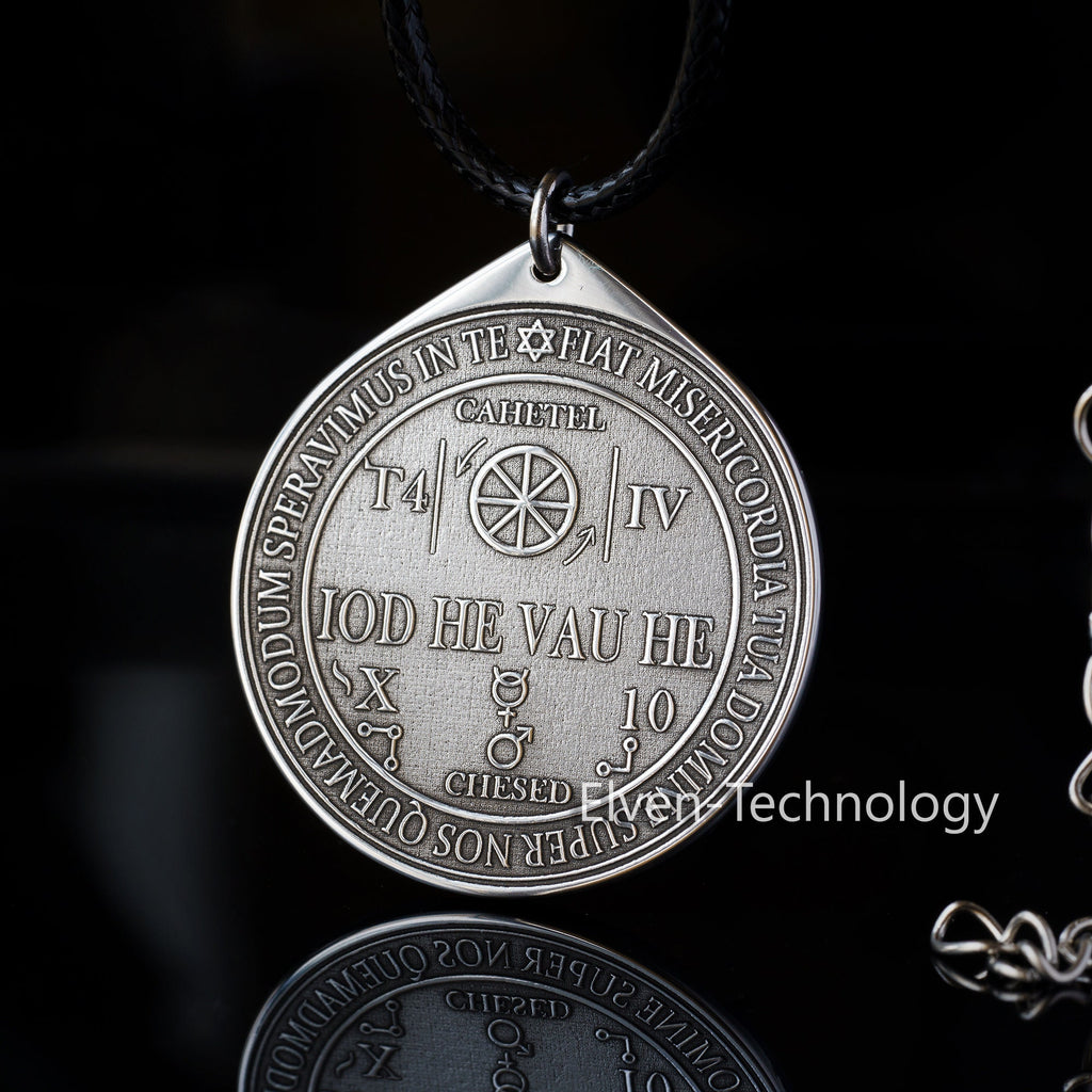 Archangel Cahetel Stainless Steel Pendant: Kabbalah Solomon Amulet