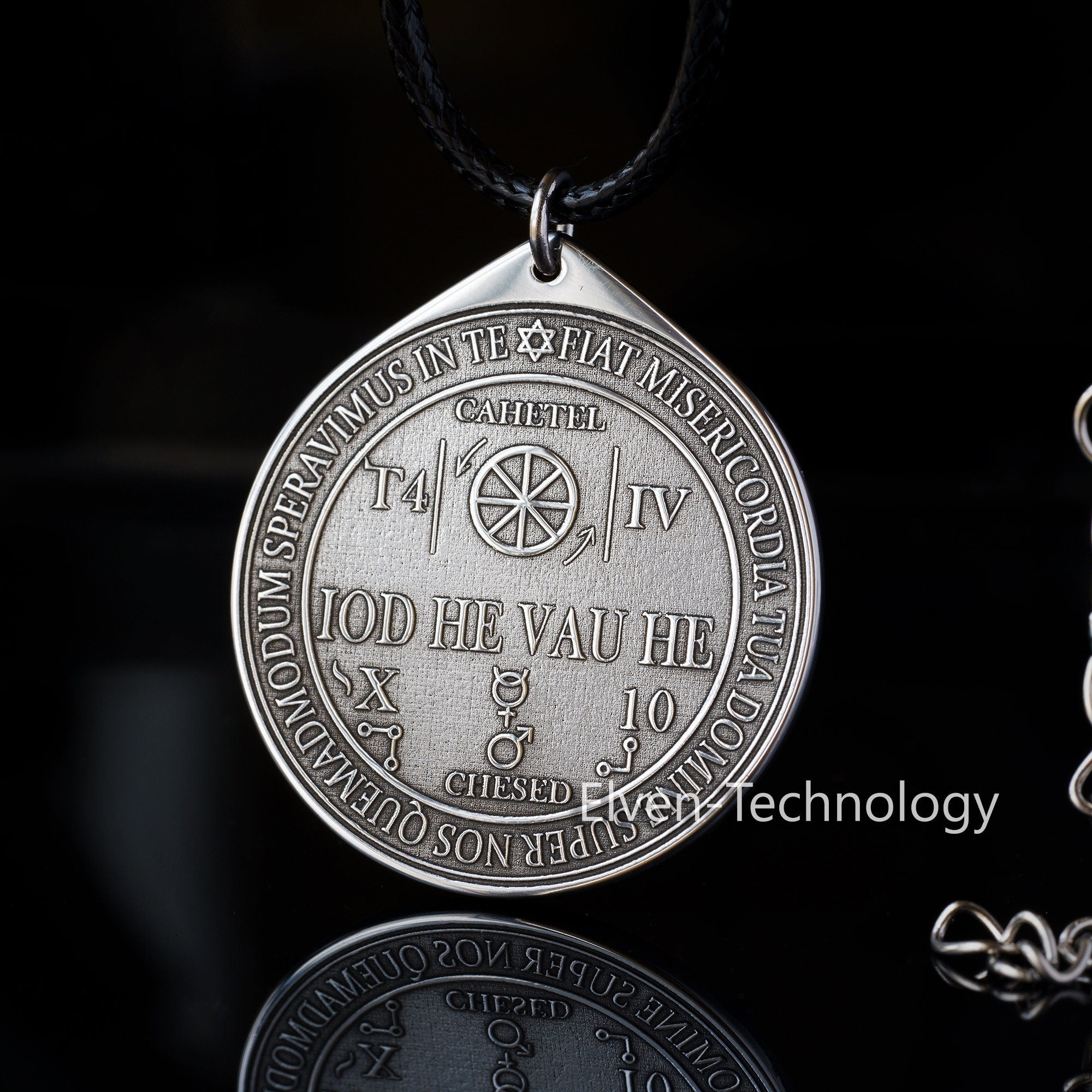 Archangel Cahetel Stainless Steel Pendant: Kabbalah Solomon Amulet