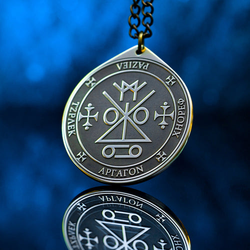 Archangel Raziel pendant with symbolism of Kabbalah secrets, divine knowledge, and angelic mysteries