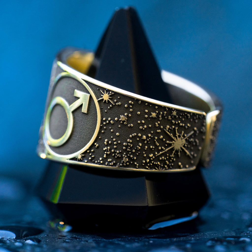 Goetia Seventh Pentacle of Mars Ring: Kabbalah Seal of Solomon Amulet