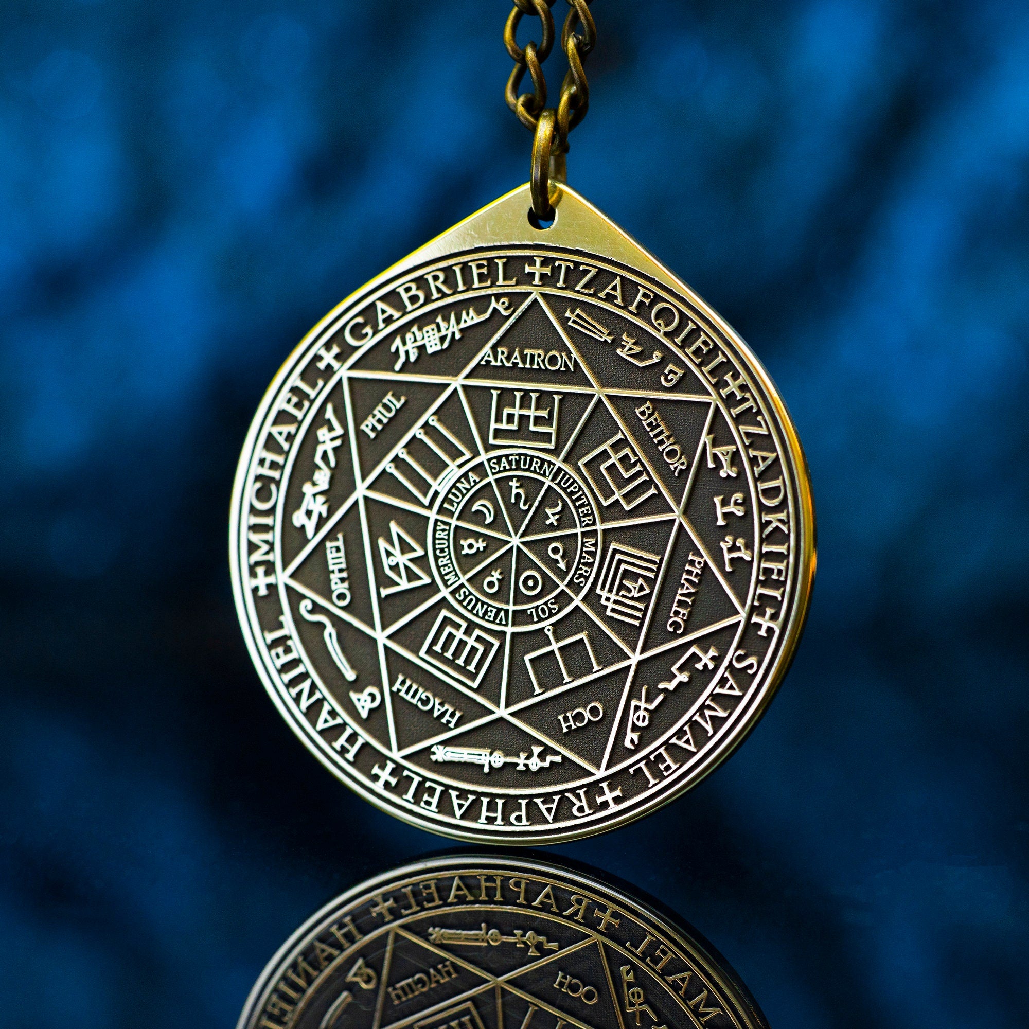 Seven Archangels Seal Pendant: Protection Solomon Kabbalah Amulet