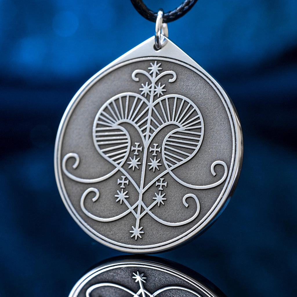 Oshun Veve Pendant: Yoruba Goddess Amulet for Love & Prosperity