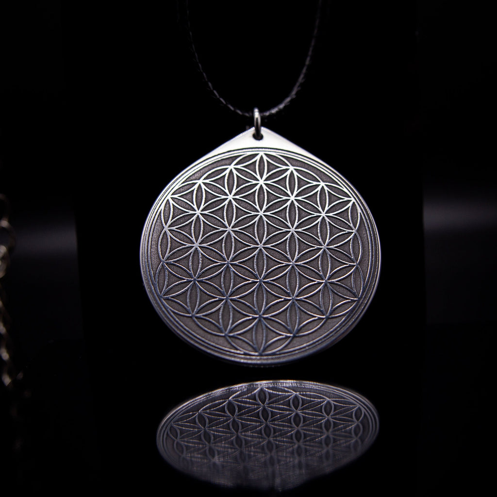 Flower of Life Stainless Steel Pendant: Kabbalah Amulet Talisman