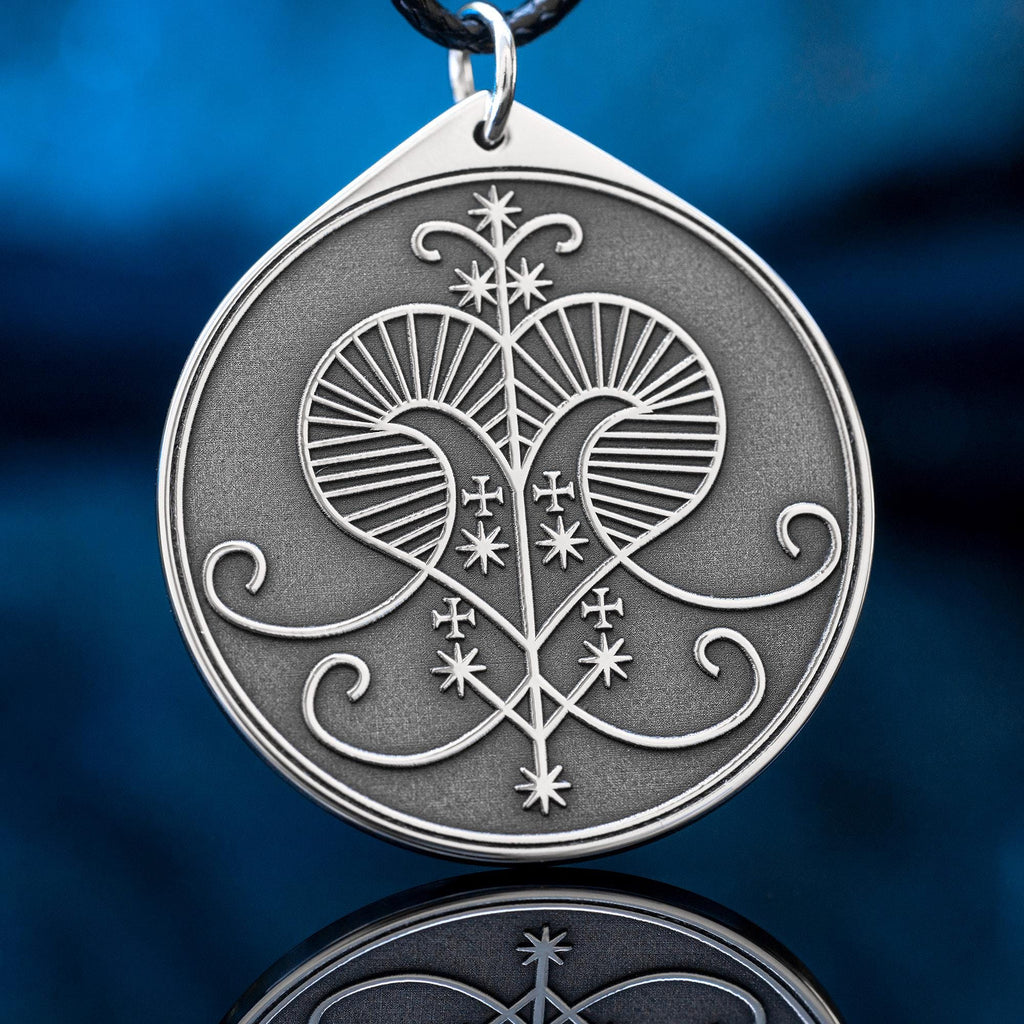 Oshun Veve Pendant: Yoruba Goddess Amulet for Love & Prosperity