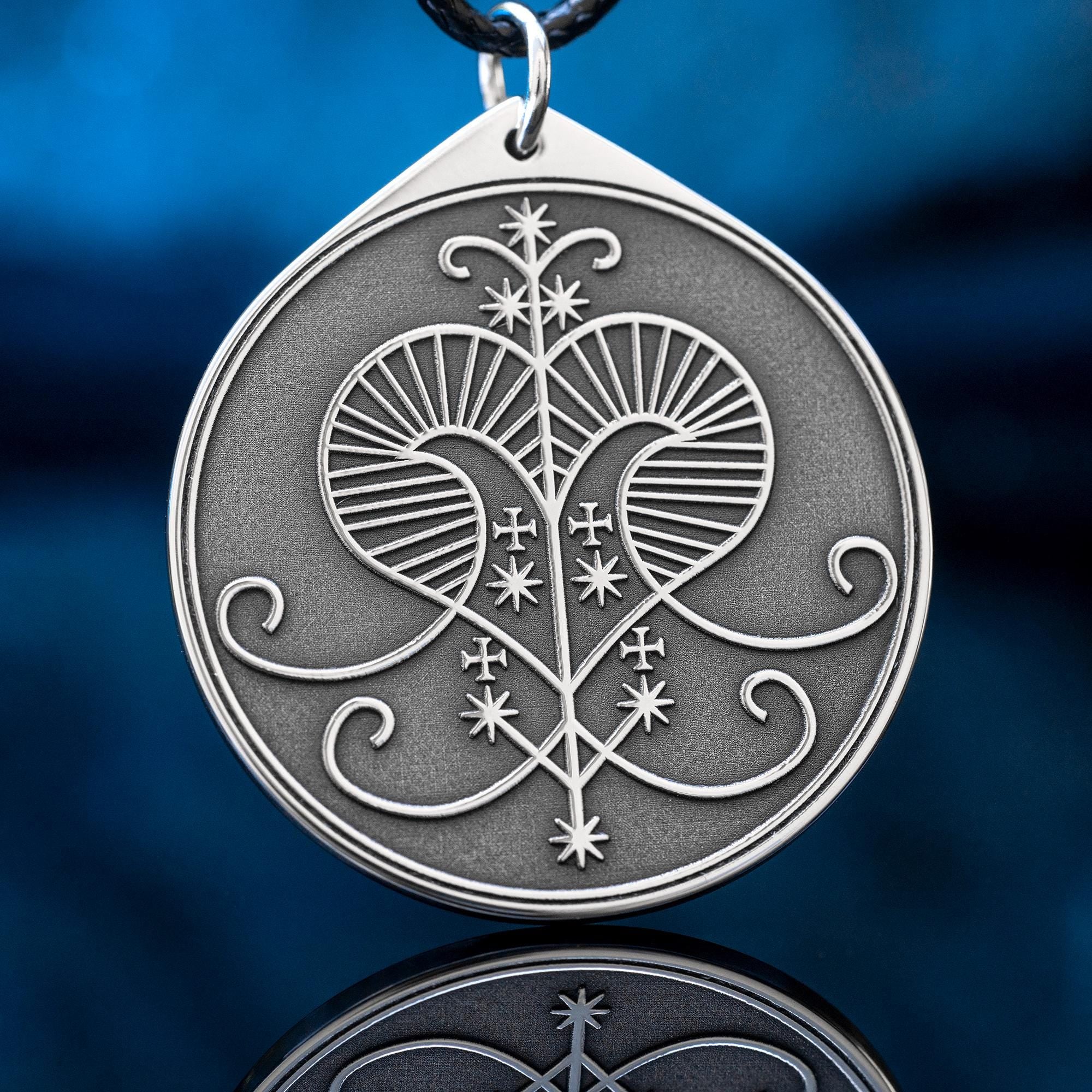 Oshun Veve Pendant: Yoruba Goddess Amulet for Love & Prosperity