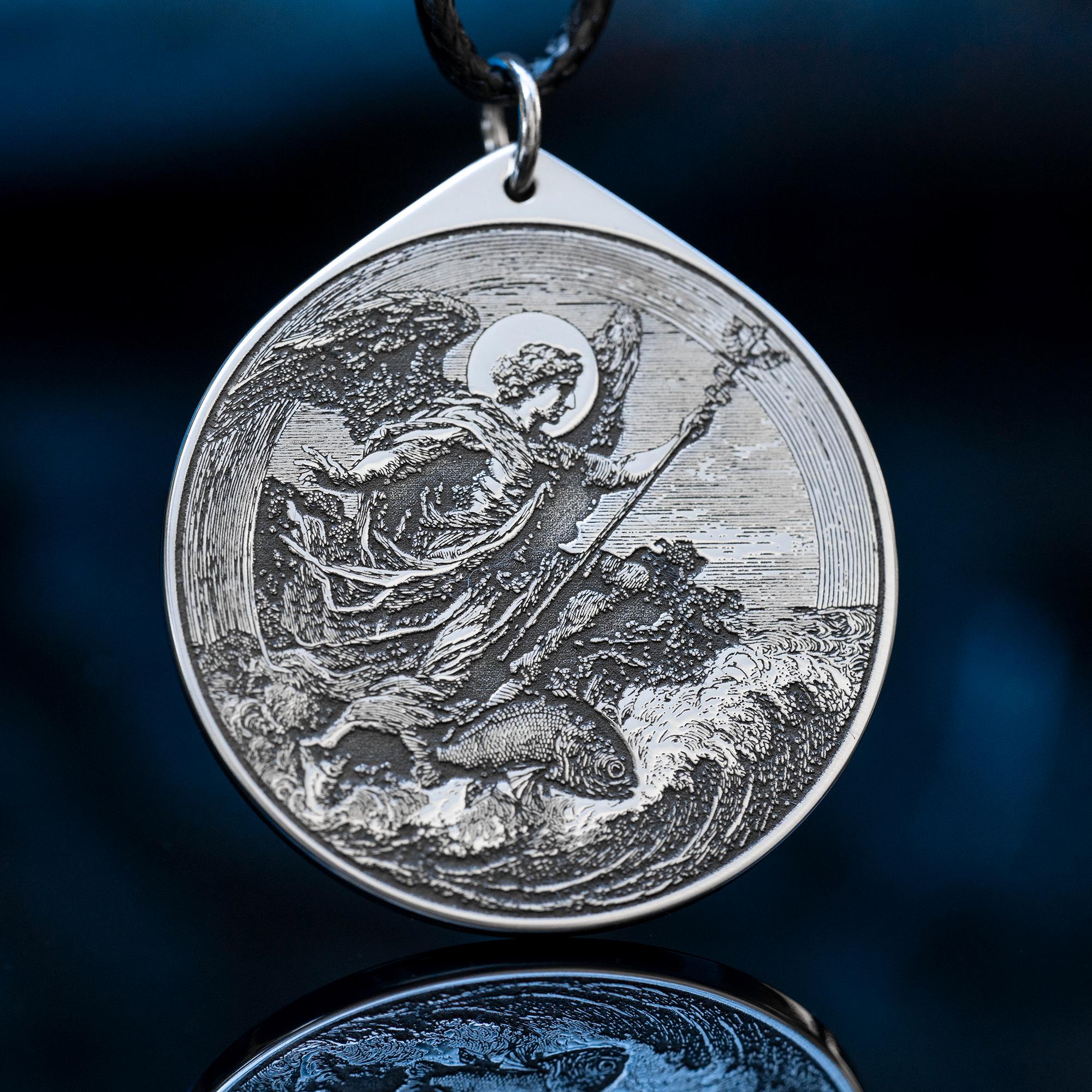 Archangel Raphael Pendant: Seal of Solomon Amulet - Stainless Steel