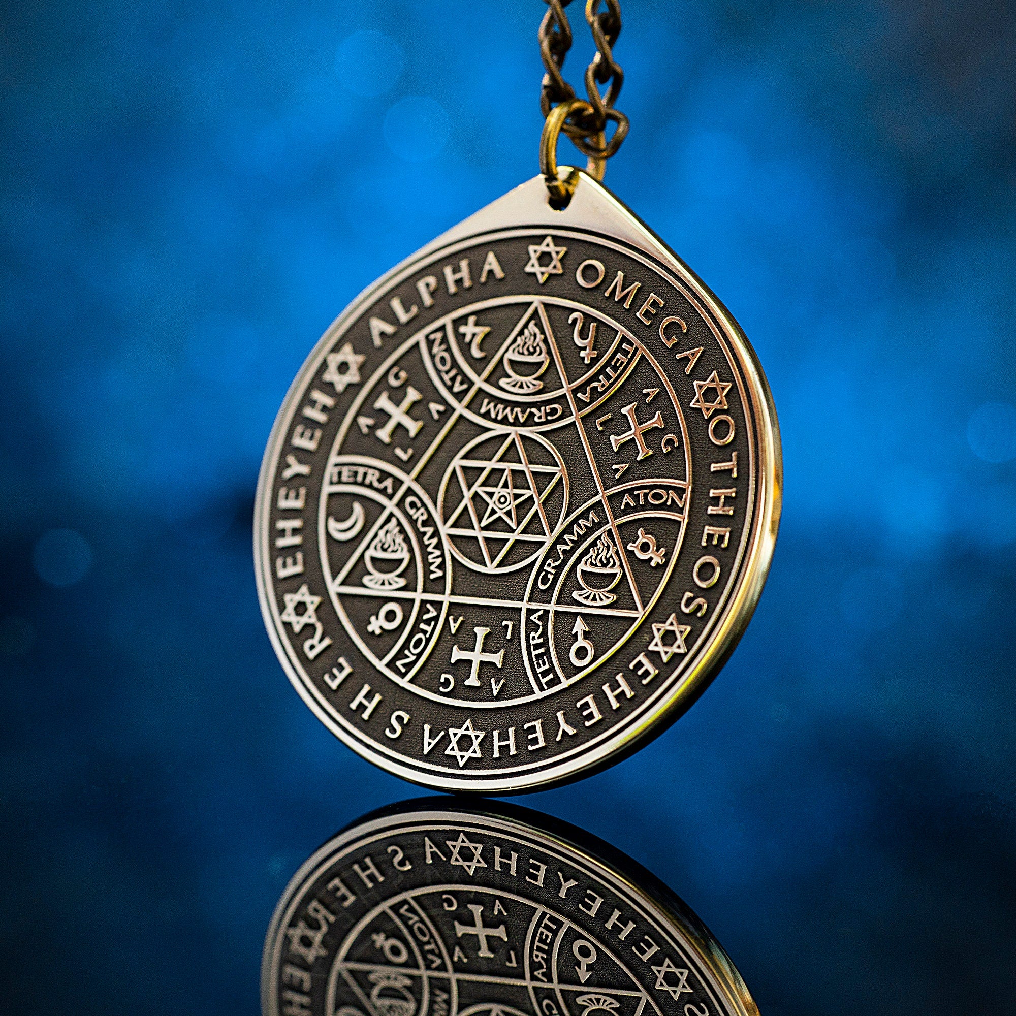 Enochian Sigil Pendant: Seal of Truth, Goetia Solomon Kabbalah Talisman Amulet