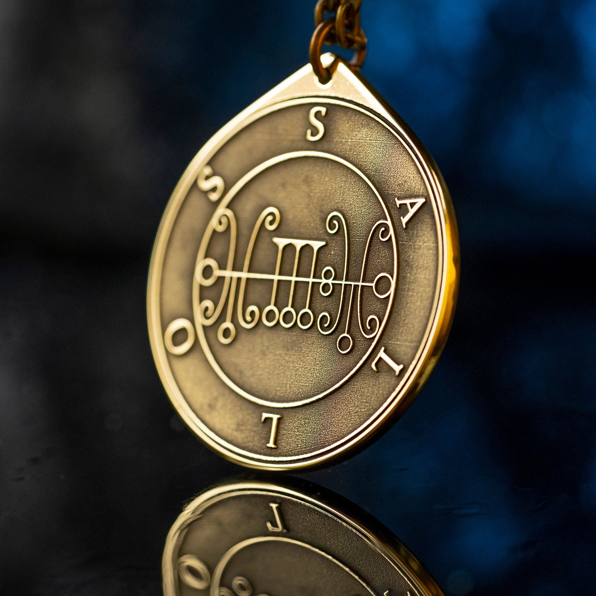 Duke Sallos Brass Pendant: Lesser Key of Solomon Amulet