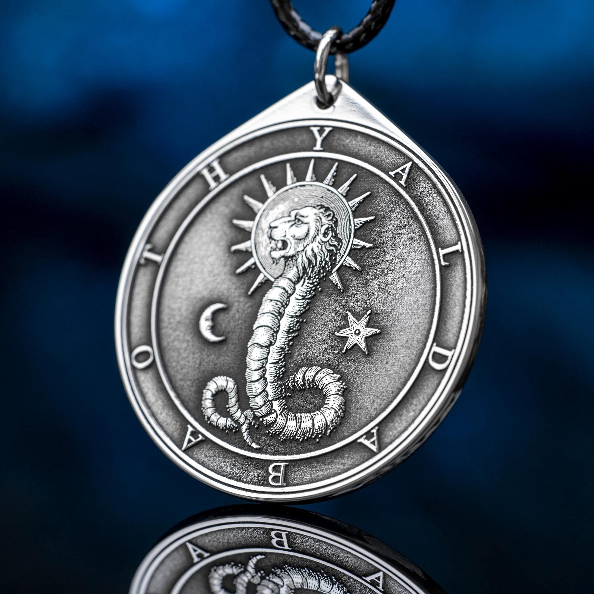 Yaldabaoth Seal Pendant: Gnostic Demiurge Symbol Necklace, Occult Pagan Jewelry