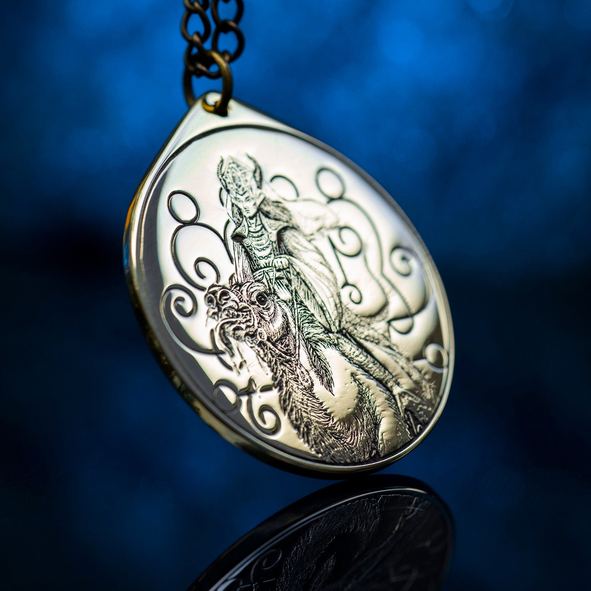 King Paimon Brass Pendant: Lesser Key of Solomon Seal Amulet