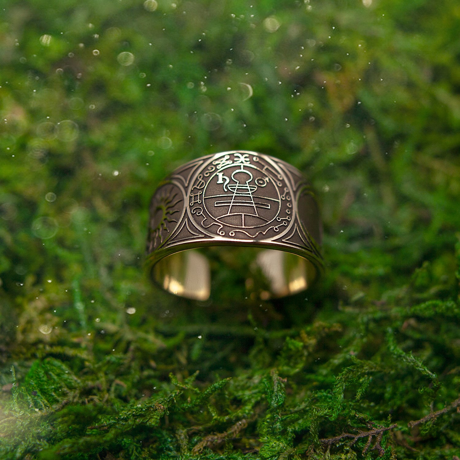 Secret Seal of Solomon Ring: Brass Kabbalah Talisman (Adjustable)