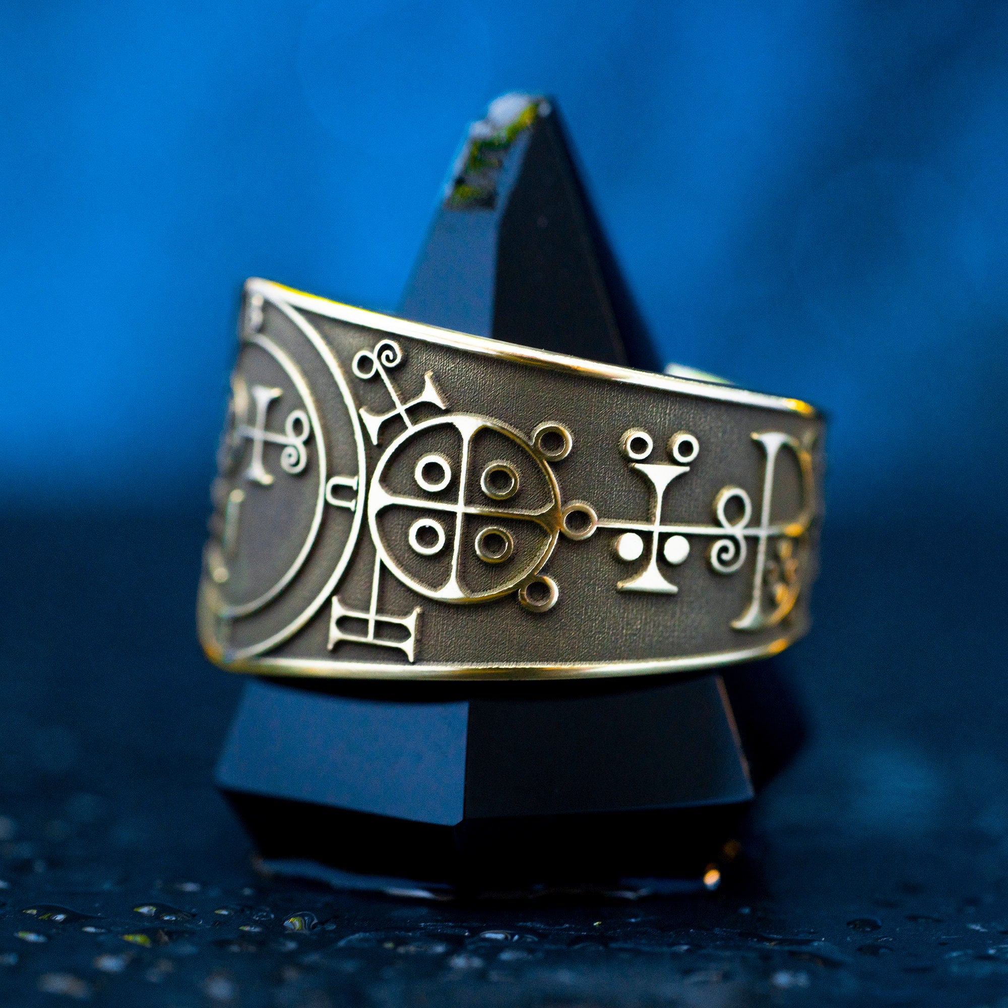 Buer Seal Ring: Adjustable Brass Occult Kabbalah Jewelry