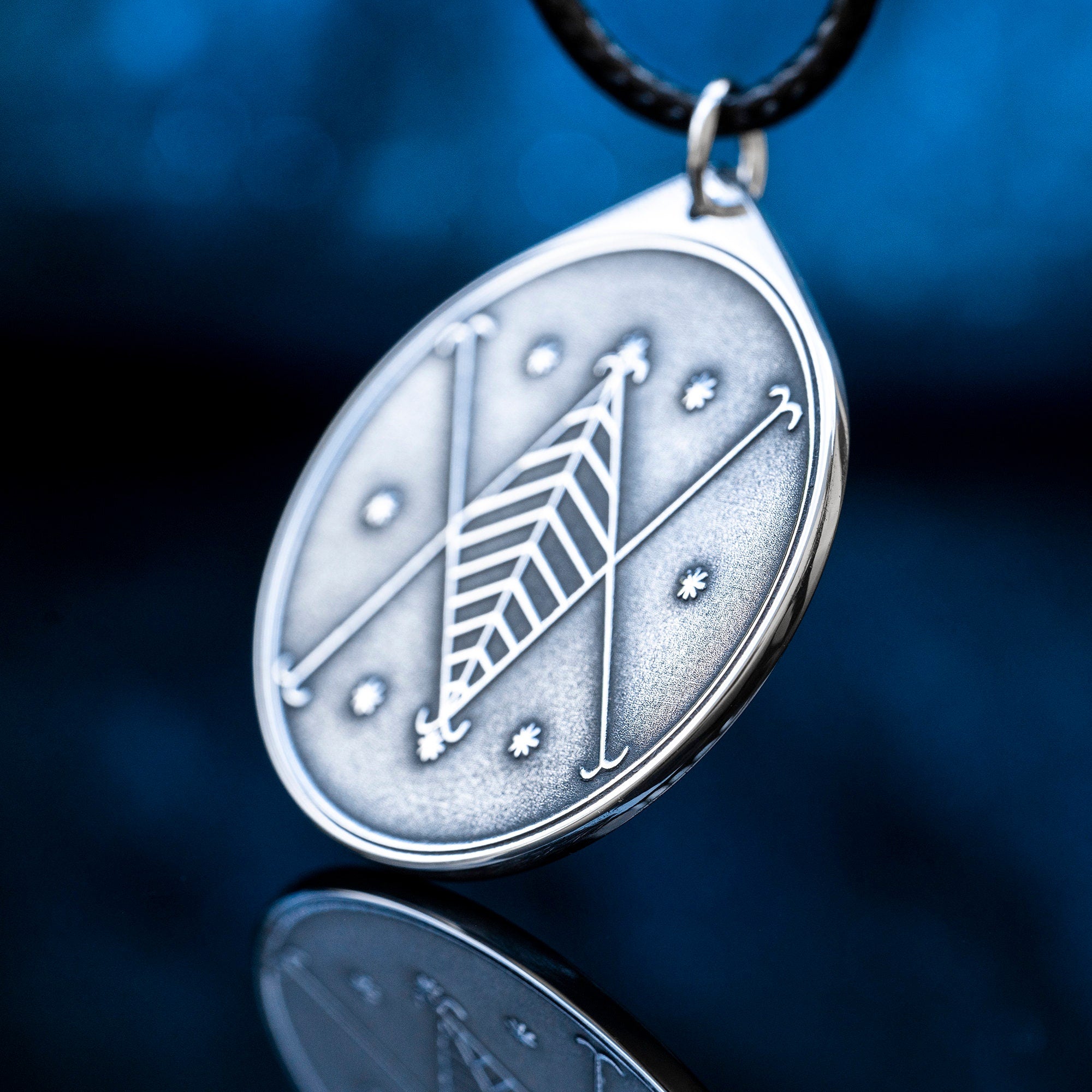 Ayizan Vodou Veve Pendant: Protection and Purification Amulet, Loa of Initiation talisman