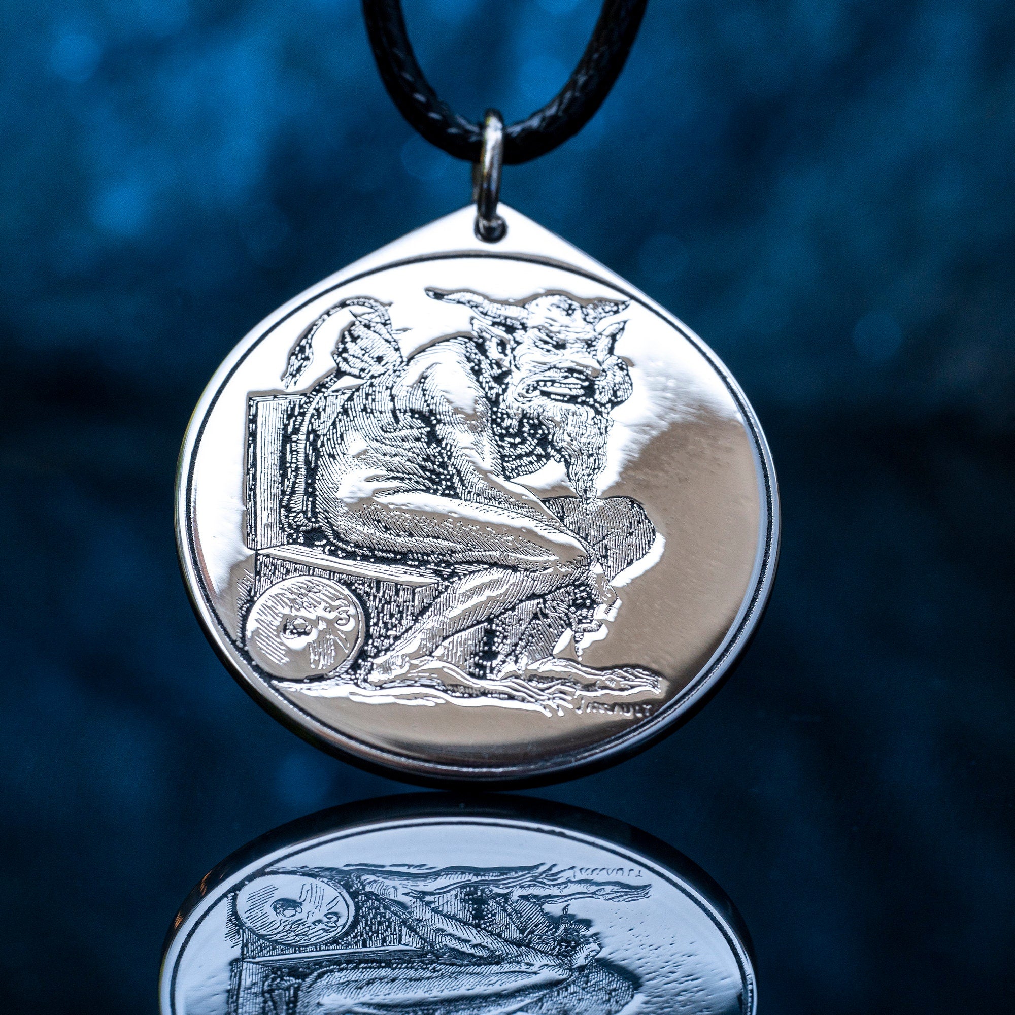 Belphegor Seal Amulet Pendant: Stainless Steel Occult Talisman