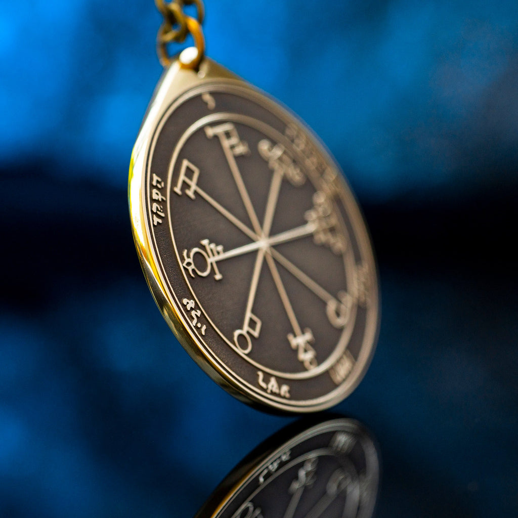 The Sixth Pentacle of Saturn pendant Solomon kabbalah amulet talisman seal goetia occult magic lemegeton