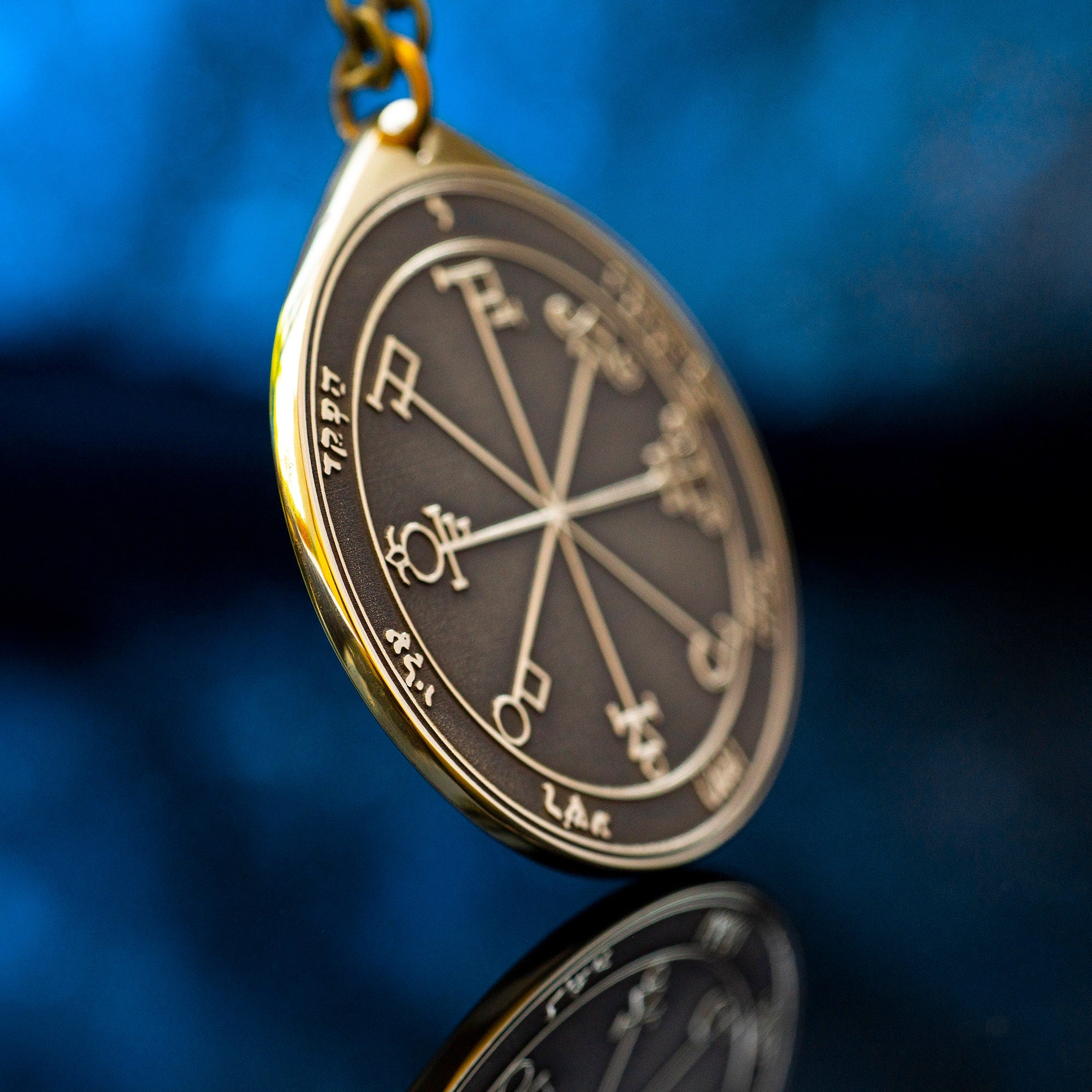 The Sixth Pentacle of Saturn pendant Solomon kabbalah amulet talisman seal goetia occult magic lemegeton