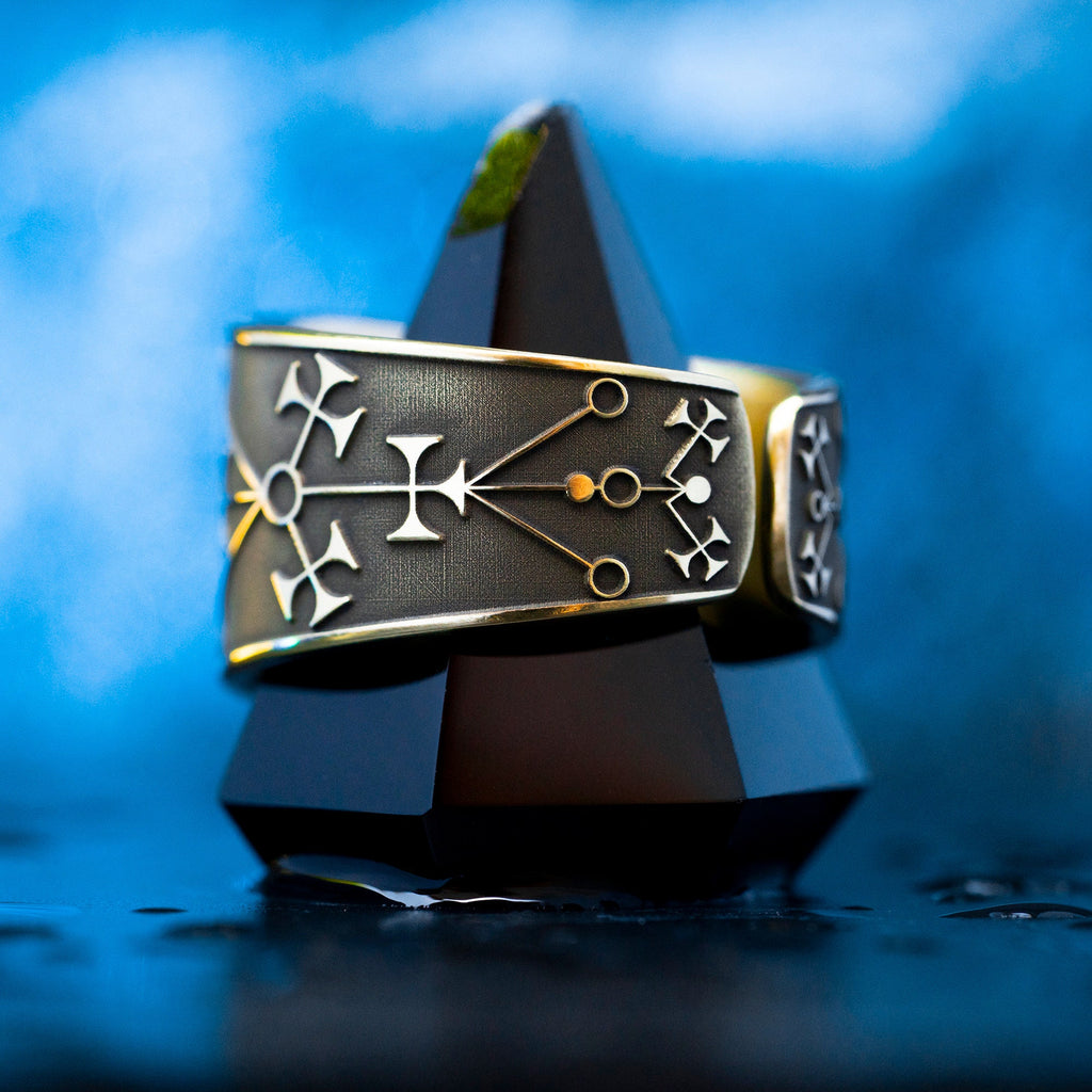 Marbas Seal Ring: Adjustable Brass Occult Jewelry