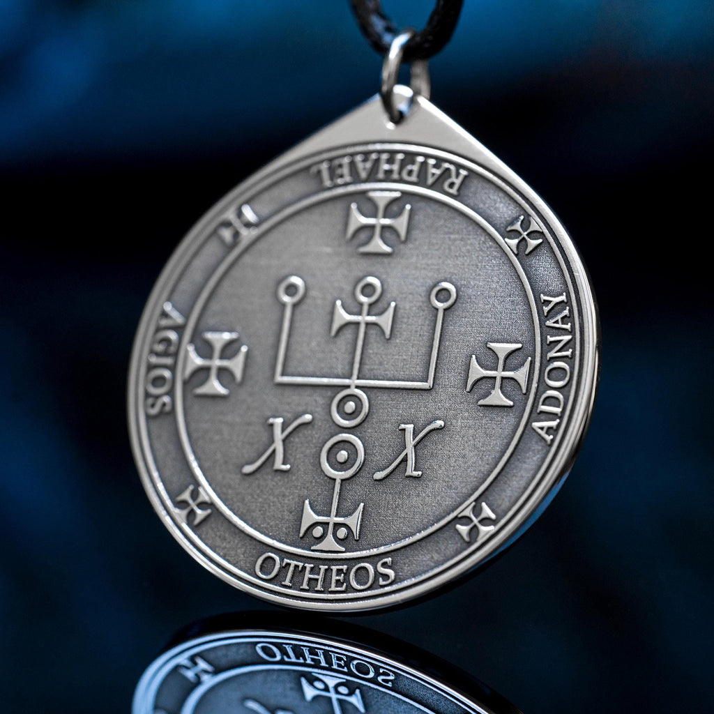 Archangel Raphael Pendant: Seal of Solomon Amulet - Stainless Steel