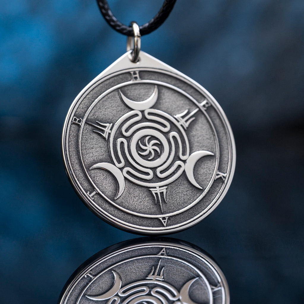 Hecate Wheel Pendant: Strophalos Moon Goddess Amulet
