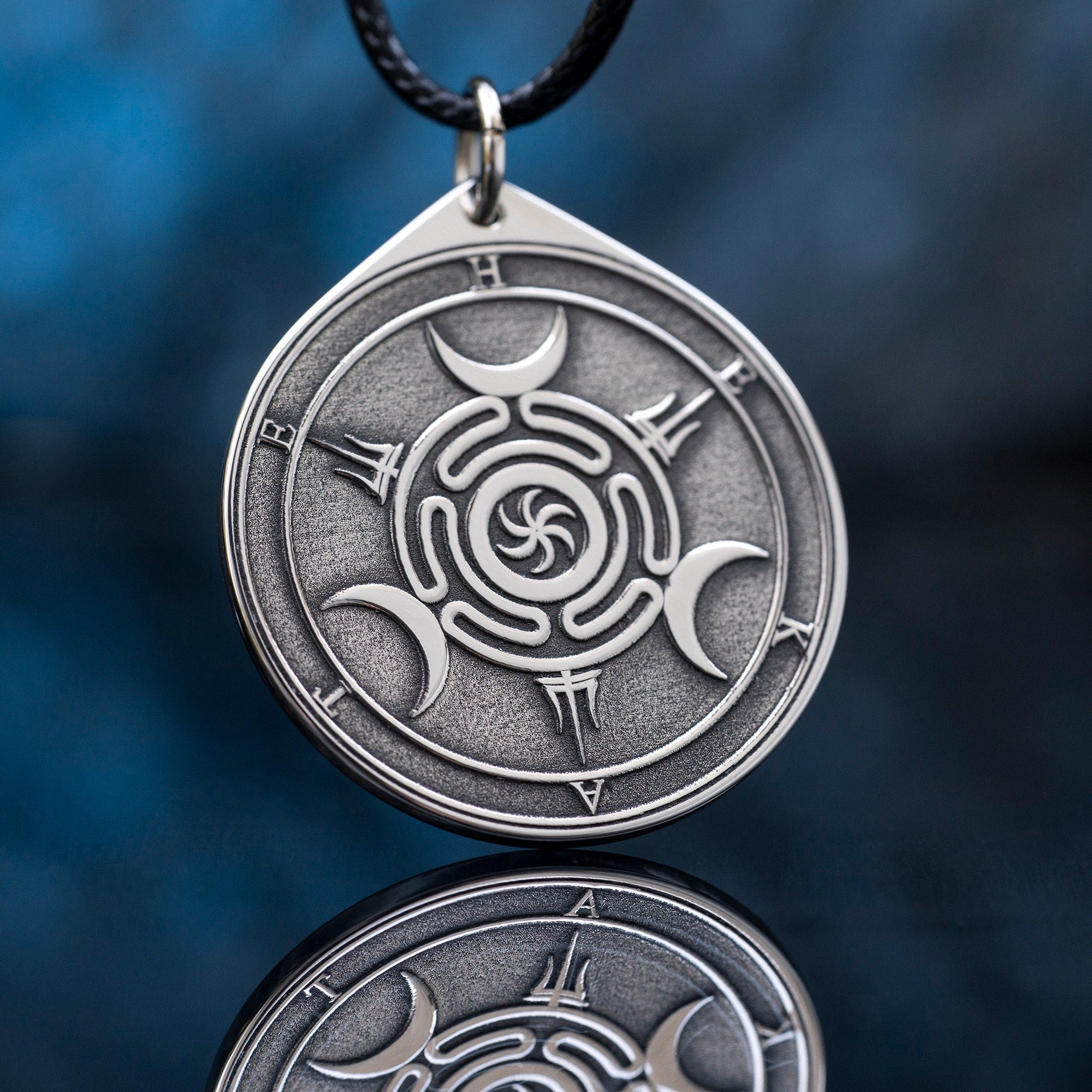 Hecate Wheel Pendant: Strophalos Moon Goddess Amulet