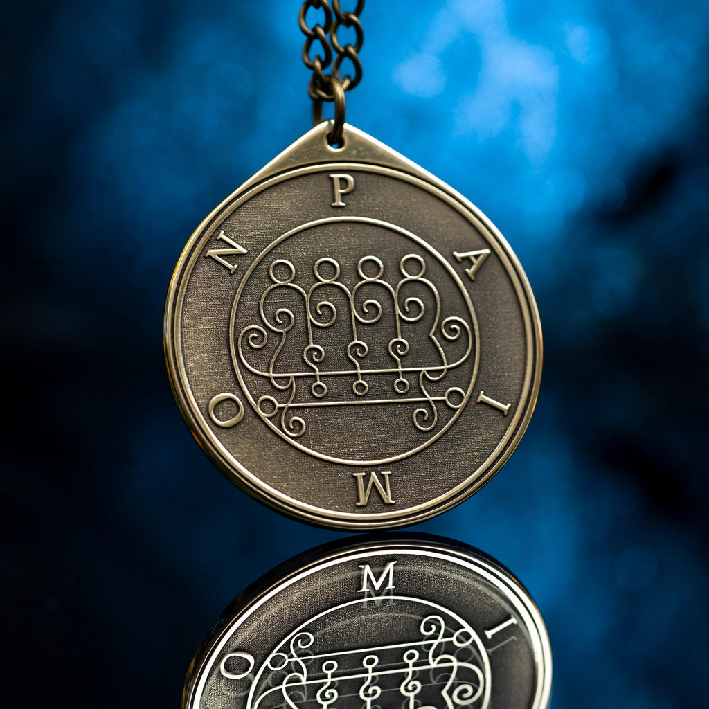 King Paimon Seal Pendant: Brass Occult Talisman Amulet
