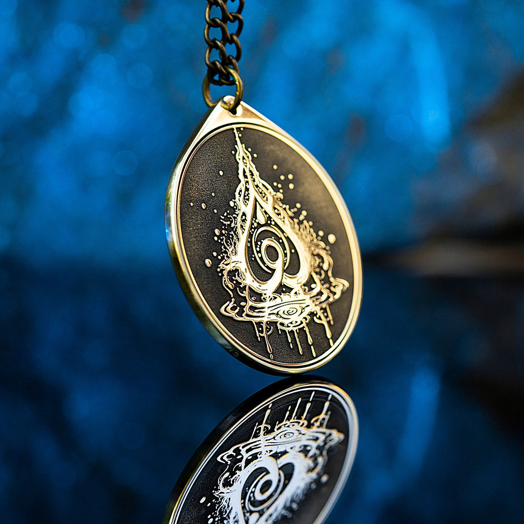 Alchemy Water Symbol Pendant: Purification Amulet, Occult Talisman