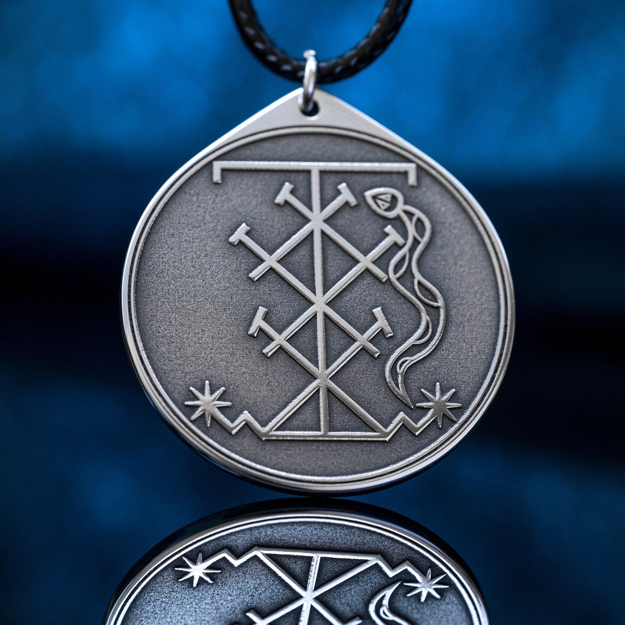 Shango Veve Sigil Pendant: Orisha of Thunder, Strength and Justice, Vodou Yoruba Amulet