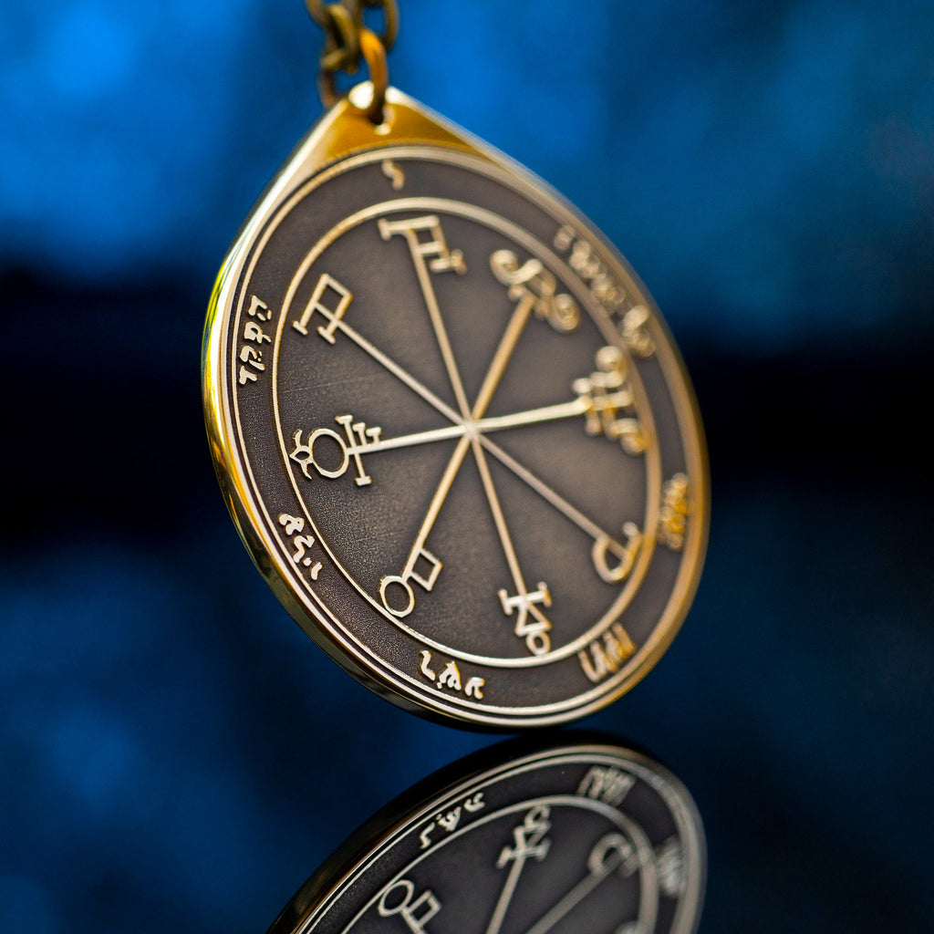 The Sixth Pentacle of Saturn pendant Solomon kabbalah amulet talisman seal goetia occult magic lemegeton