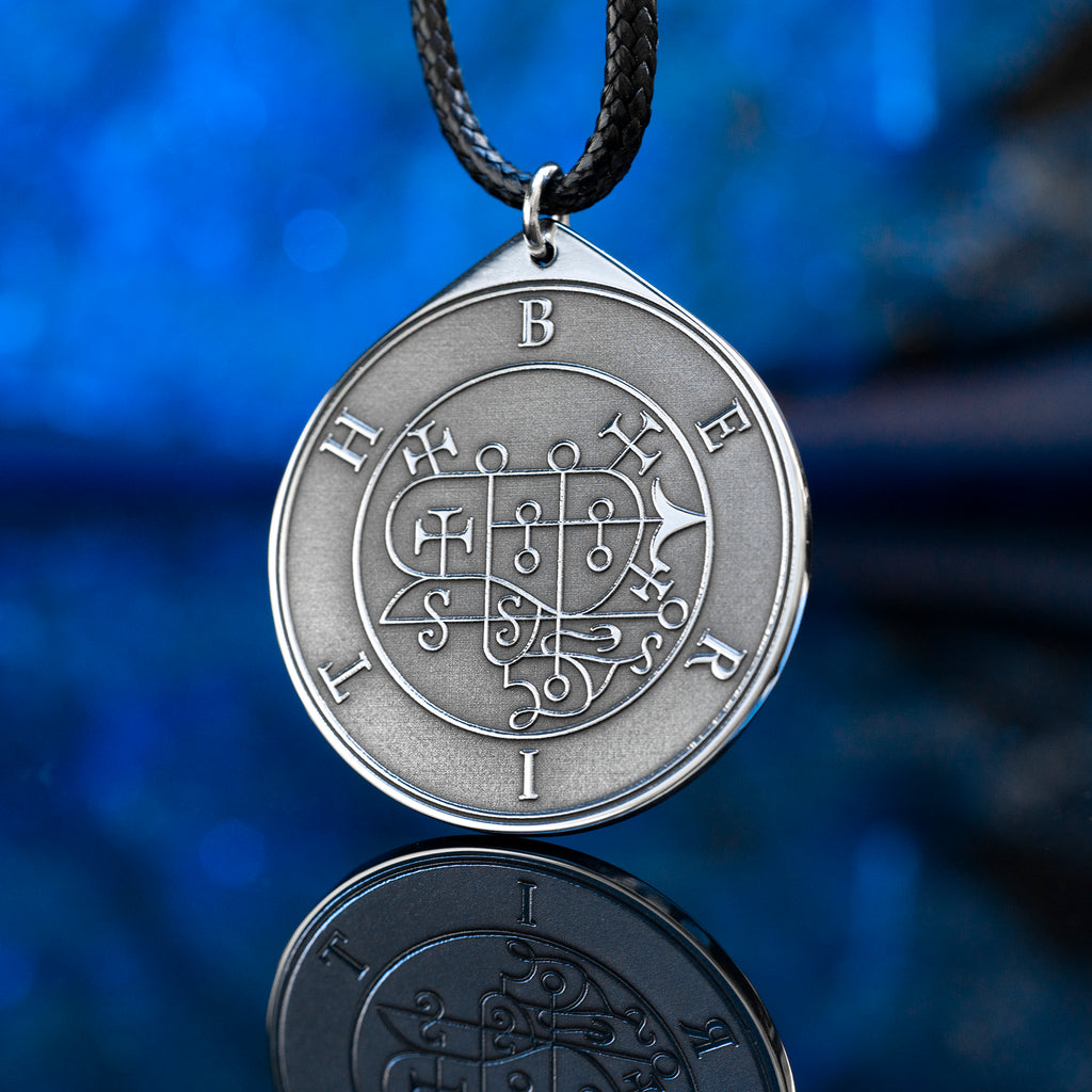 Berith seal pendant with engraved Ars Goetia sigil associated with alchemy, gold, dignities, and true answers
