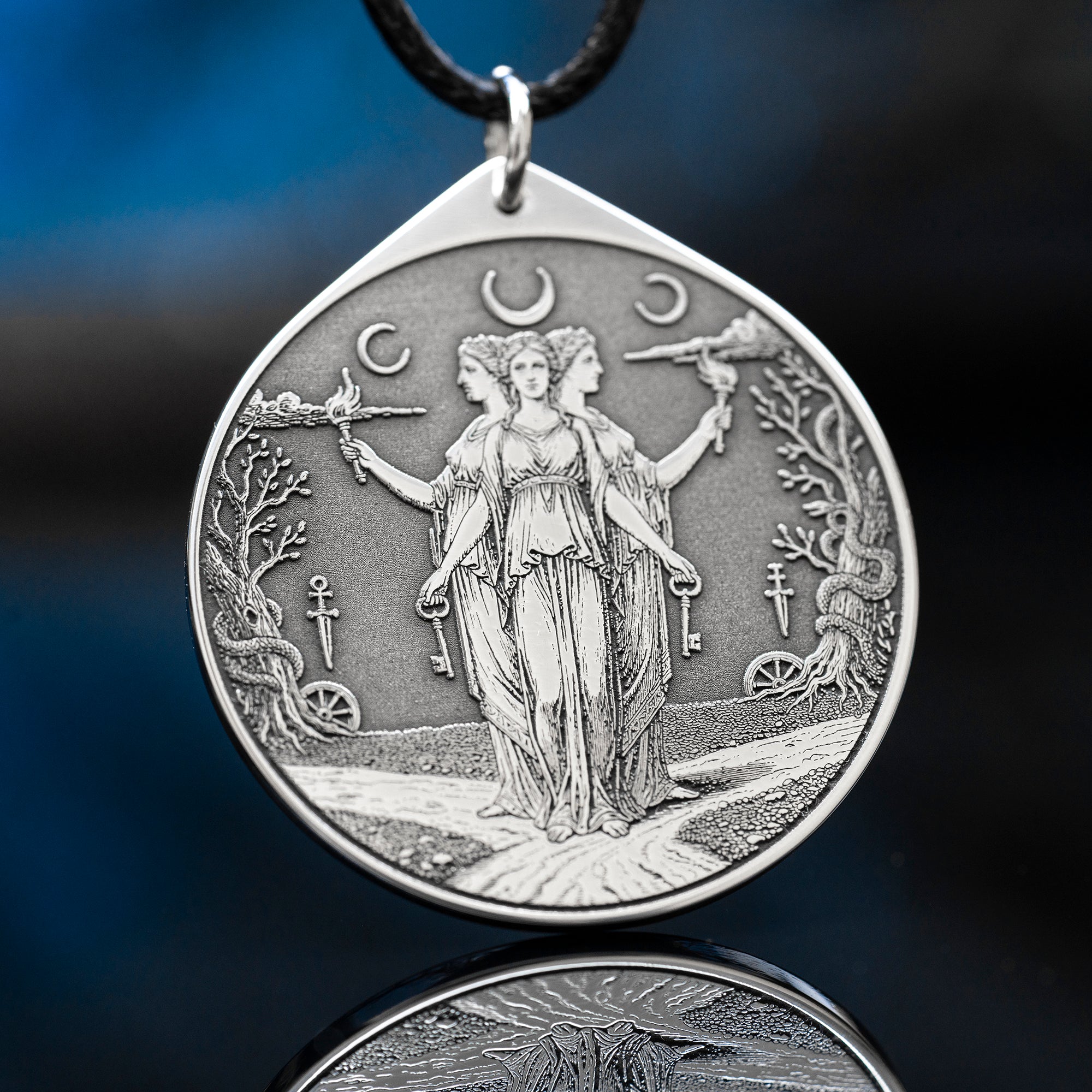 Hecate Wheel Pendant: Strophalos Moon Goddess Amulet