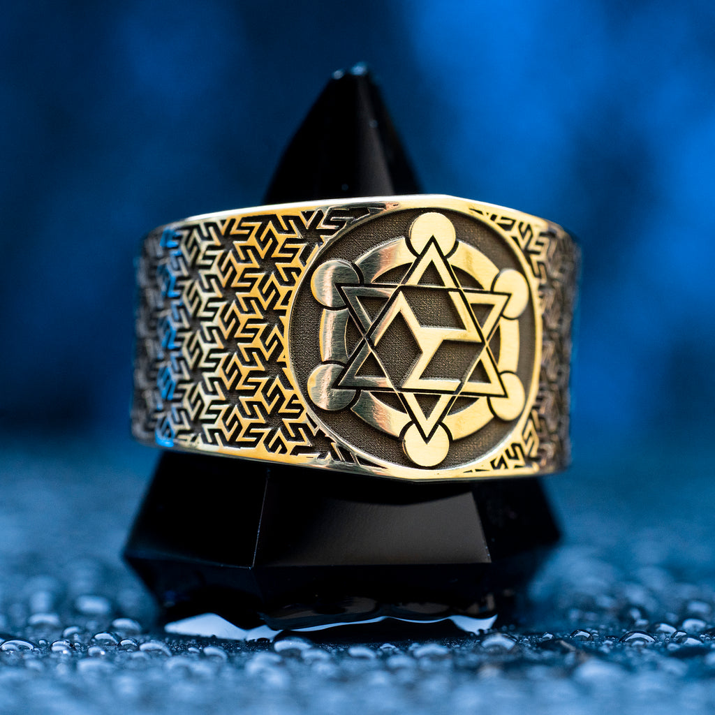 Antahkarana Ring: Sacred Geometry Spiritual Jewelry, Meditation Energy Symbol, Reiki Healing, Mind Body Soul
