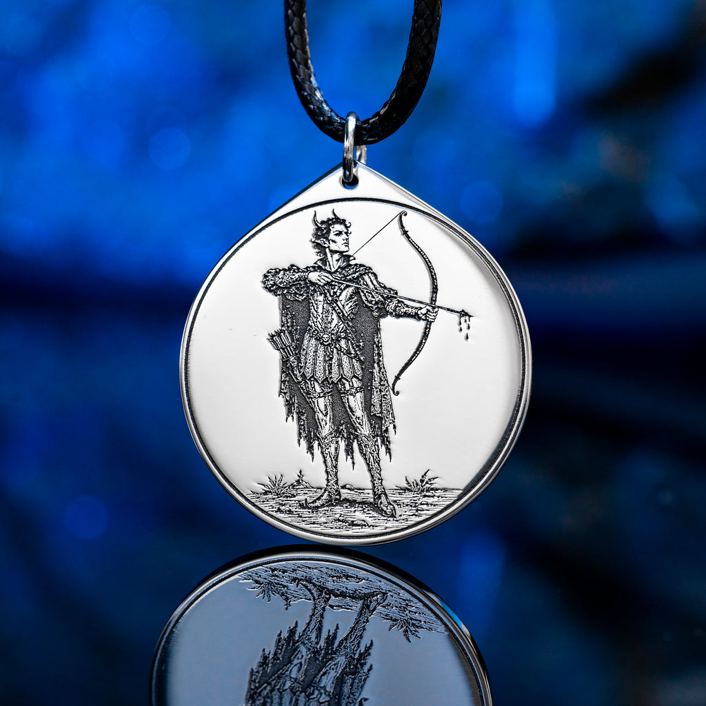 Leraie seal pendant with engraved Ars Goetia sigil associated with battles, contests, and arrow wounds