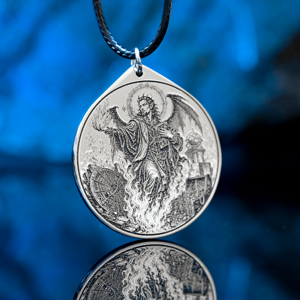 Amy Goetia seal pendant inspired by the demon of astrology, liberal sciences, and hidden treasures