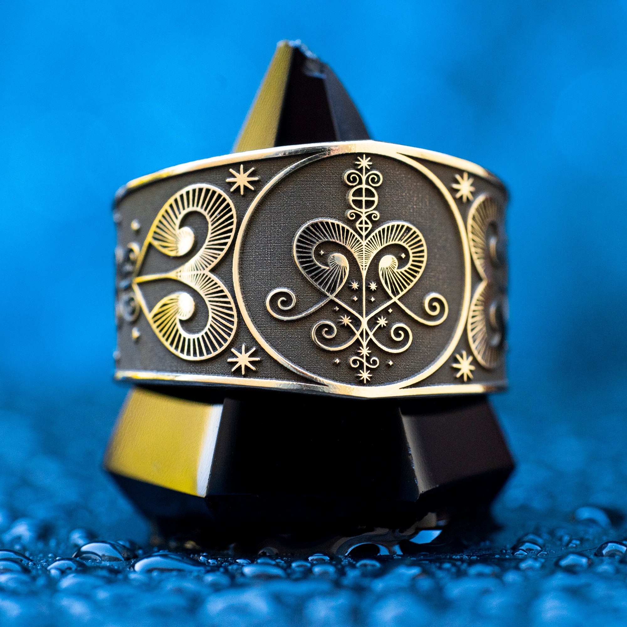 Erzulie Freda Ring: Love and Beauty Spirit, Passion, Romance, Veve Amulet, Yoruba Voodoo Talisman