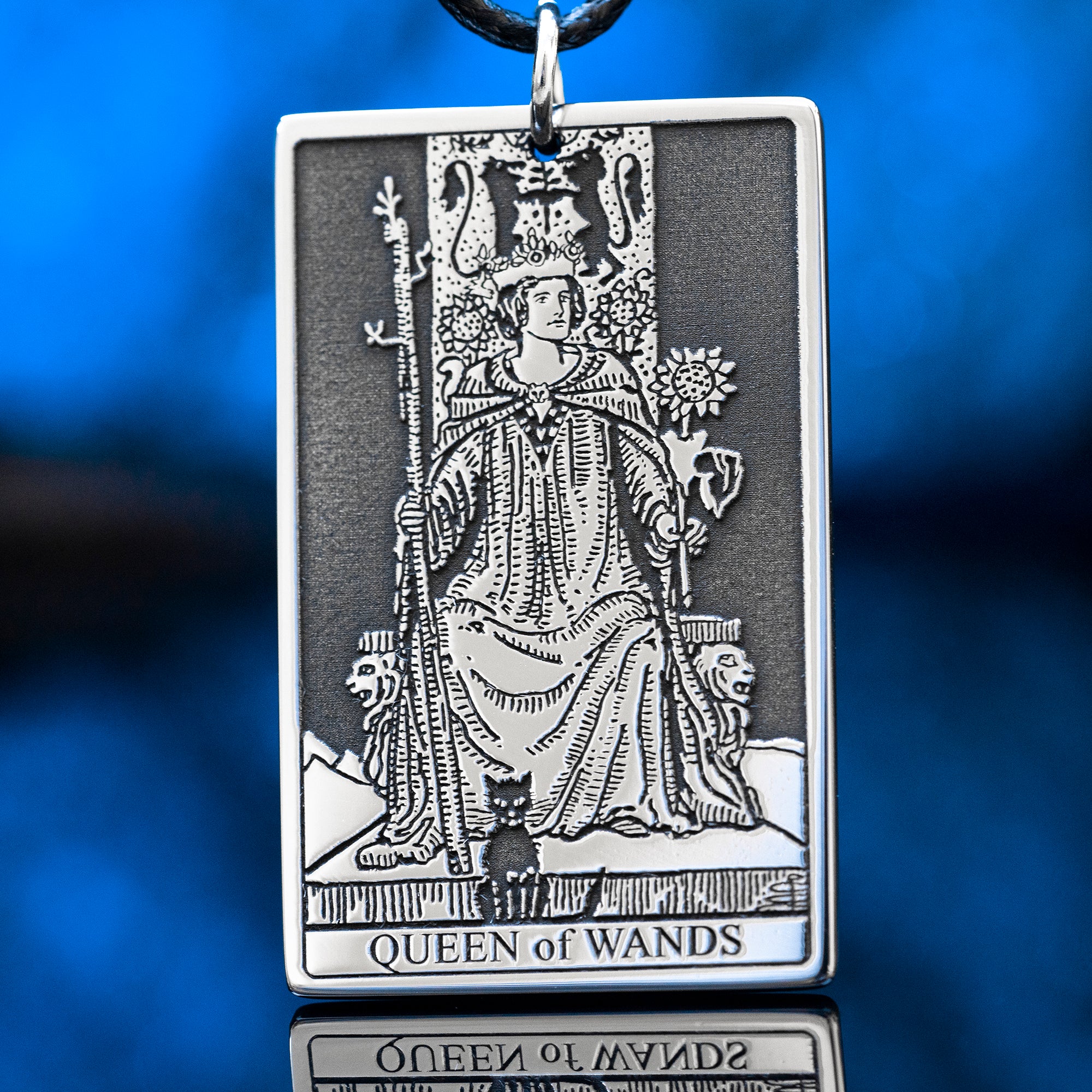 Queen of Wands Tarot Card Pendant: Power, Confidence and Creative Fire, Major Arcana Amulet
